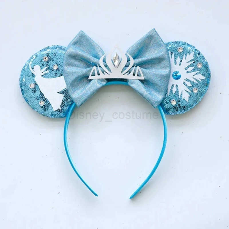 Disney Frozen hair accessories for women Elsa Princess Anna Snowflake Mickey Mouse Ear Headband for girls Crown Bow glitter Ora X250425