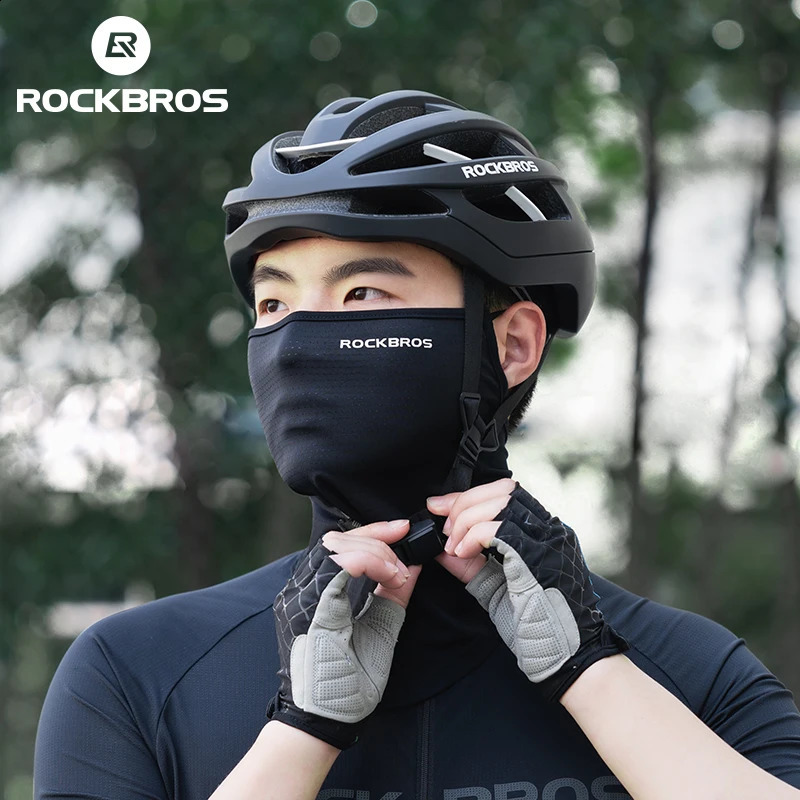 ROCKBROS Summer Ice Silk Mask Sun Protection Anti-UV Quick Dry Face Cover Breathable Dustproof Neck Protection Hanging Ear Scarf 250424