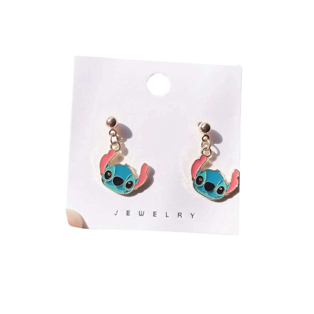 Cute Dangle Ear Stud Ohana Means Family Kawaii Women Girls Earrings Jewelry Party Accessories Cartoon Periphery