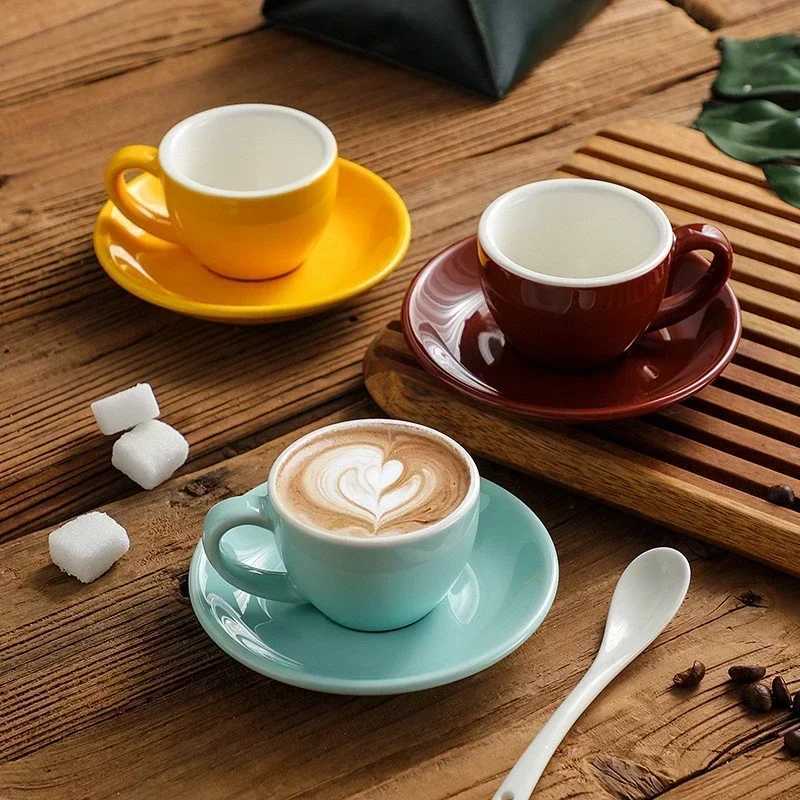 Colorful Ceramic Coffee Cup 75ml Small Mini Espresso Mug Afternoon Tea Dessert Tea Cup Cute Cafe Mug Birthday Gift Home Decor Y251125