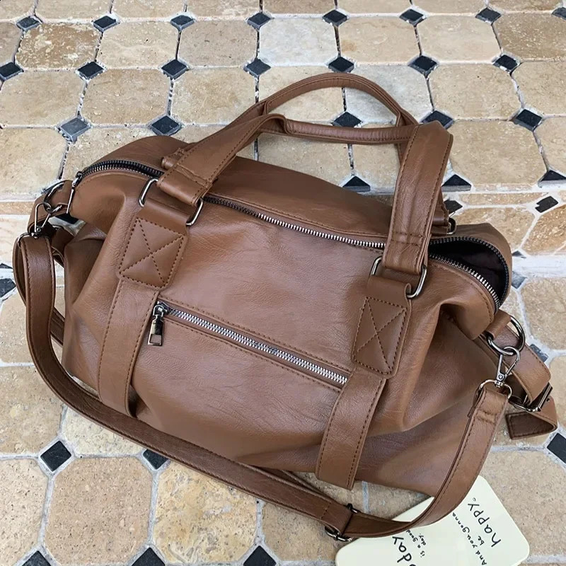 Fashion Tote Bag Leather Women Bag Simplicity Handbag Solid Vintage Shoulder Messenger Bag for Ladies 250417