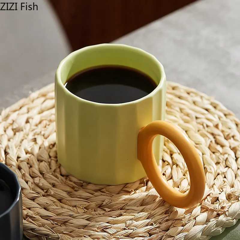 260ml Large Capacity Ceramic Mug Office Water Cup Tea Cup Afternoon Tea Coffee Cup Nordic Household Juice Milk Drinking Set Y251125