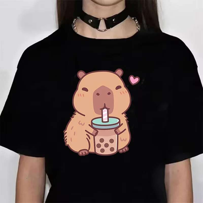 Dongdumaoyi Funny Anime Funko T Shirt Women S Soft Cloth Clothing Girls Kapi Bara Patterned Tops