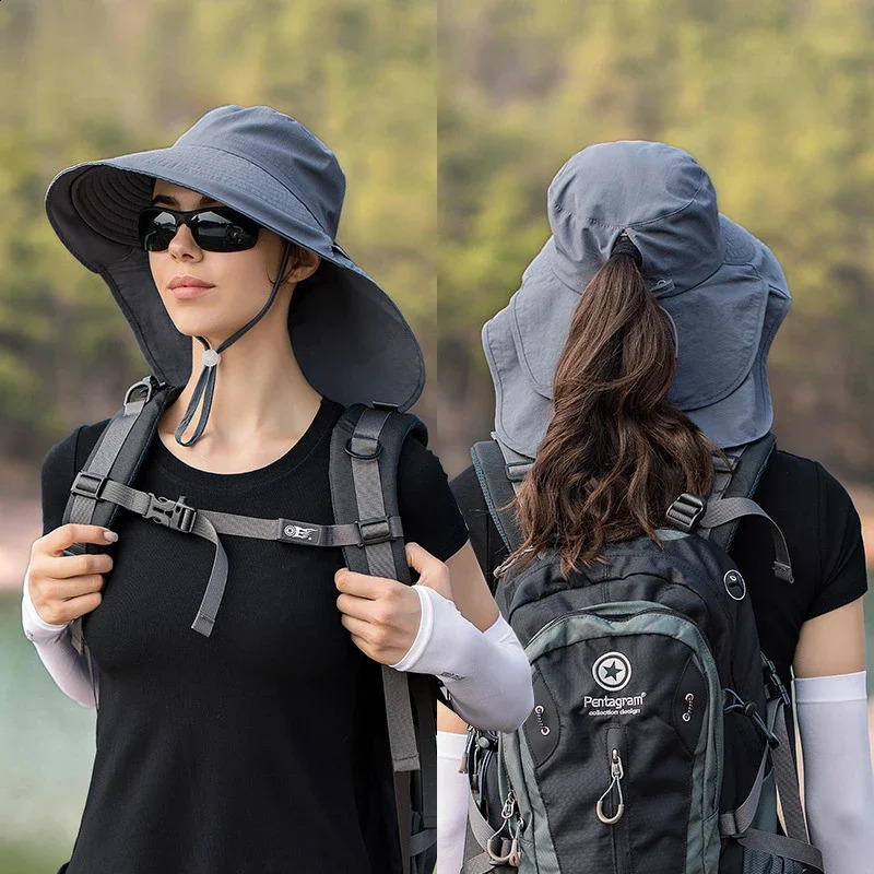 Large Brim Fisherman Hat Travel Sun Protection Outdoor Sun Hat European and American Summer Hat Womens Mountain Climbing 250424