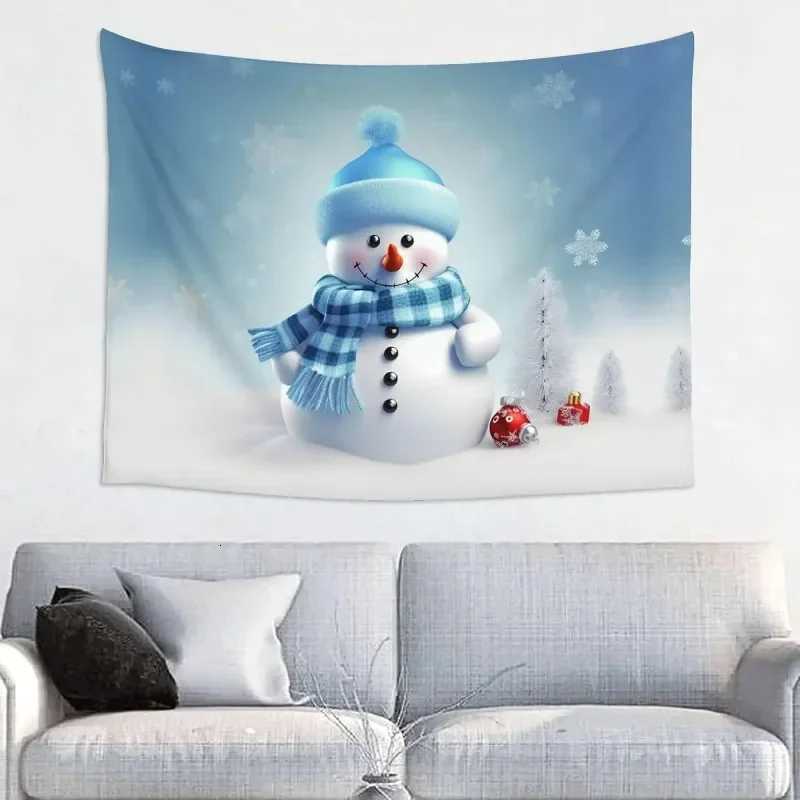 Funny Snowman Printed Winter Theme Tapestry Aesthetic Funny Wide Wall Hanging for Bedroom Living Room Dorm Home DecorationM251125