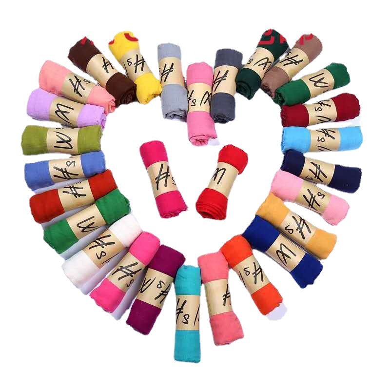 K512 Cotton and Linen Scarf Women's Solid Color Winter High-end Single-color Gift