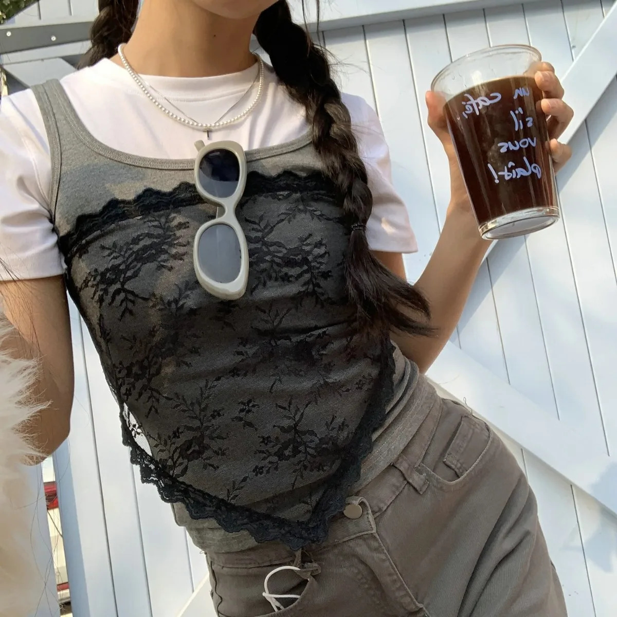 Womens hair triangle scarf Korean lace sweet and cute Kawaii Versatile hair accessories for girls Versatile Pants Skirts decoration 250423