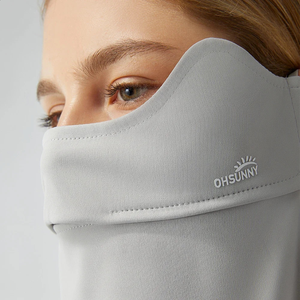 Ohsunny Sun Protective Scarf Neck Eye Full Protection Mask Women Solid Color Opening Breathable Facemask for Outdoors Cycling 250424