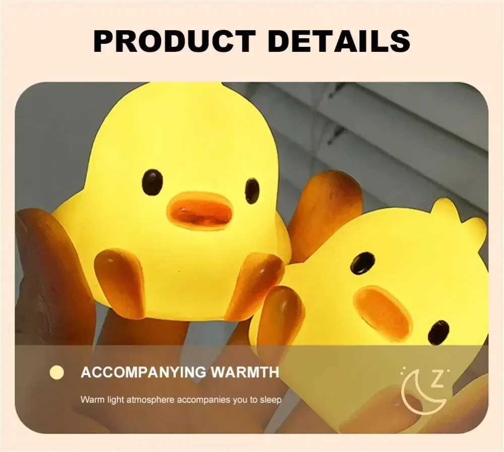 Creative LED Yellow Duck Desktop Desk Lamp with Soft Light and Atmosphere Bedroom Bedhead Night Light Mini Sleep LightM251125