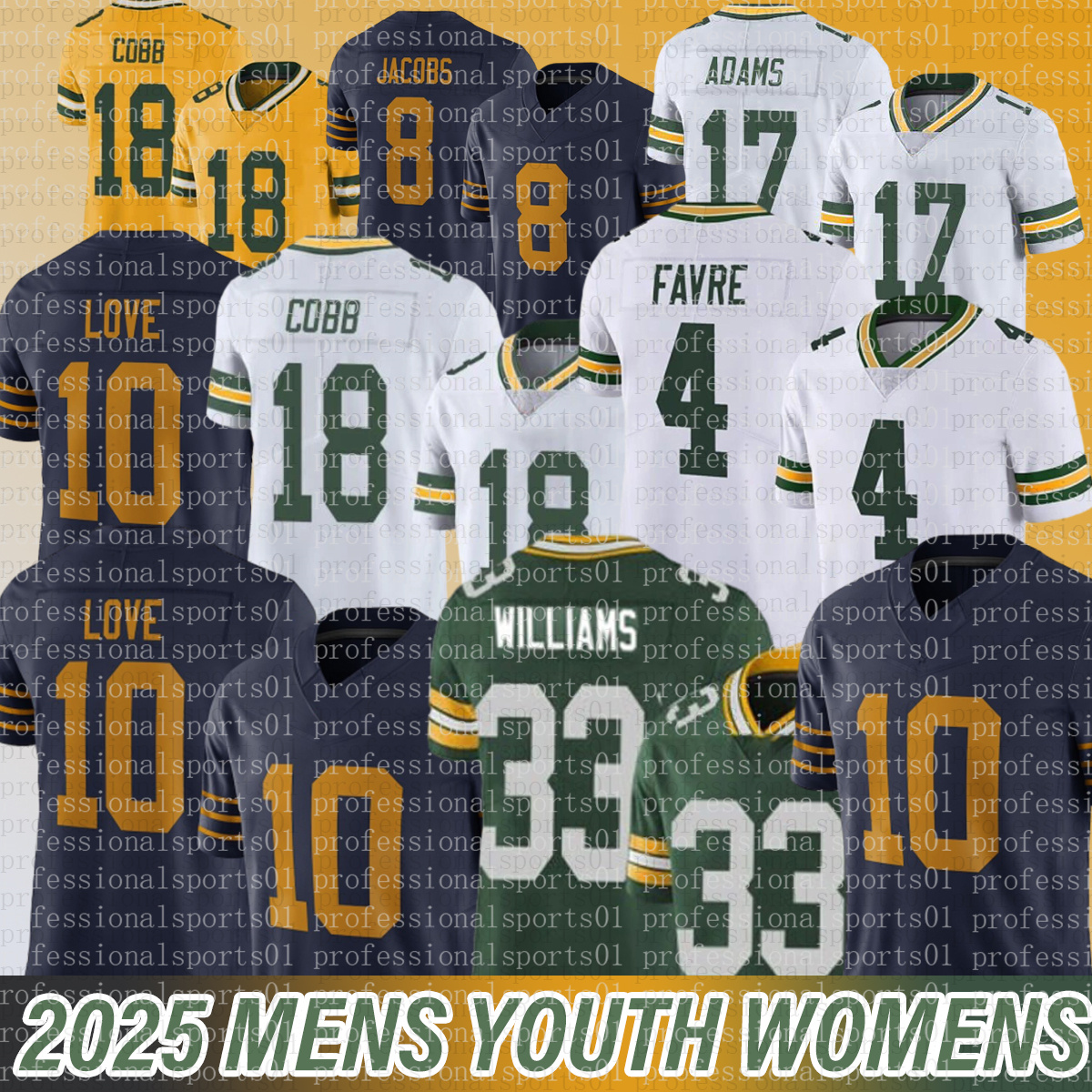 green bays packerss jersey Jordan Love Josh Jacobs Jayden Reed Romeo Doubs Matthew Golden Dontayvion Wicks Xavier McKinney Football Jerseys