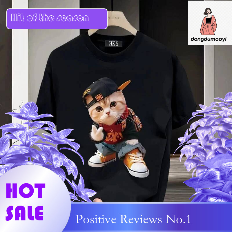 Dongdumaoyi Hong Kong Style Plus Size Short Sleeved T Shirt Female Hundred Gangster Handsome Tops Positive Round Neck