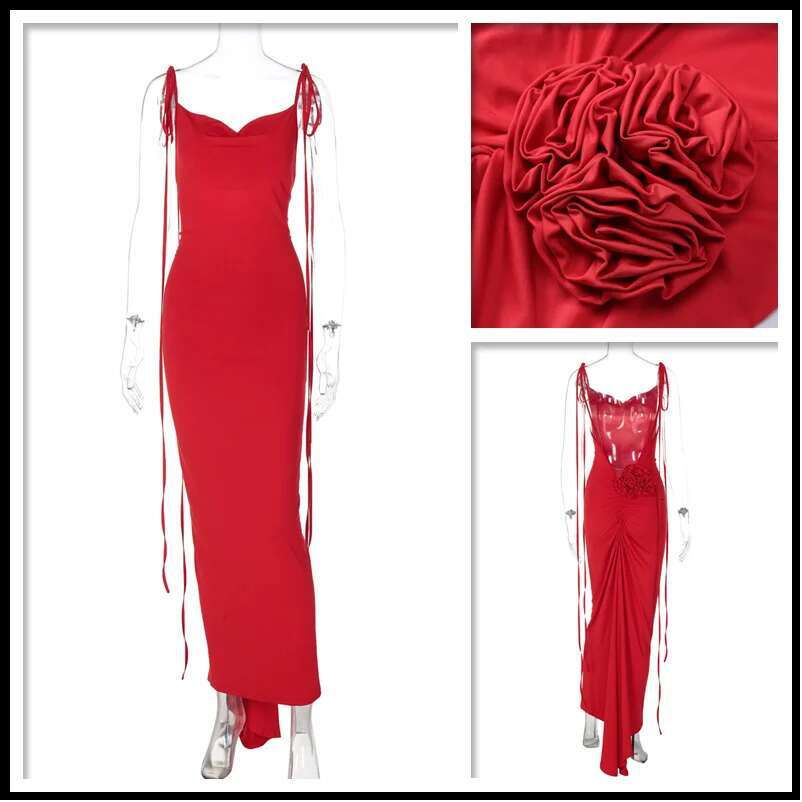 Dongdumaoyi Townlike Elelgant Mermaid Maxi Long Dress Women Spaghetti Strap Summer Backless Nightclub Sexy Party Dresses