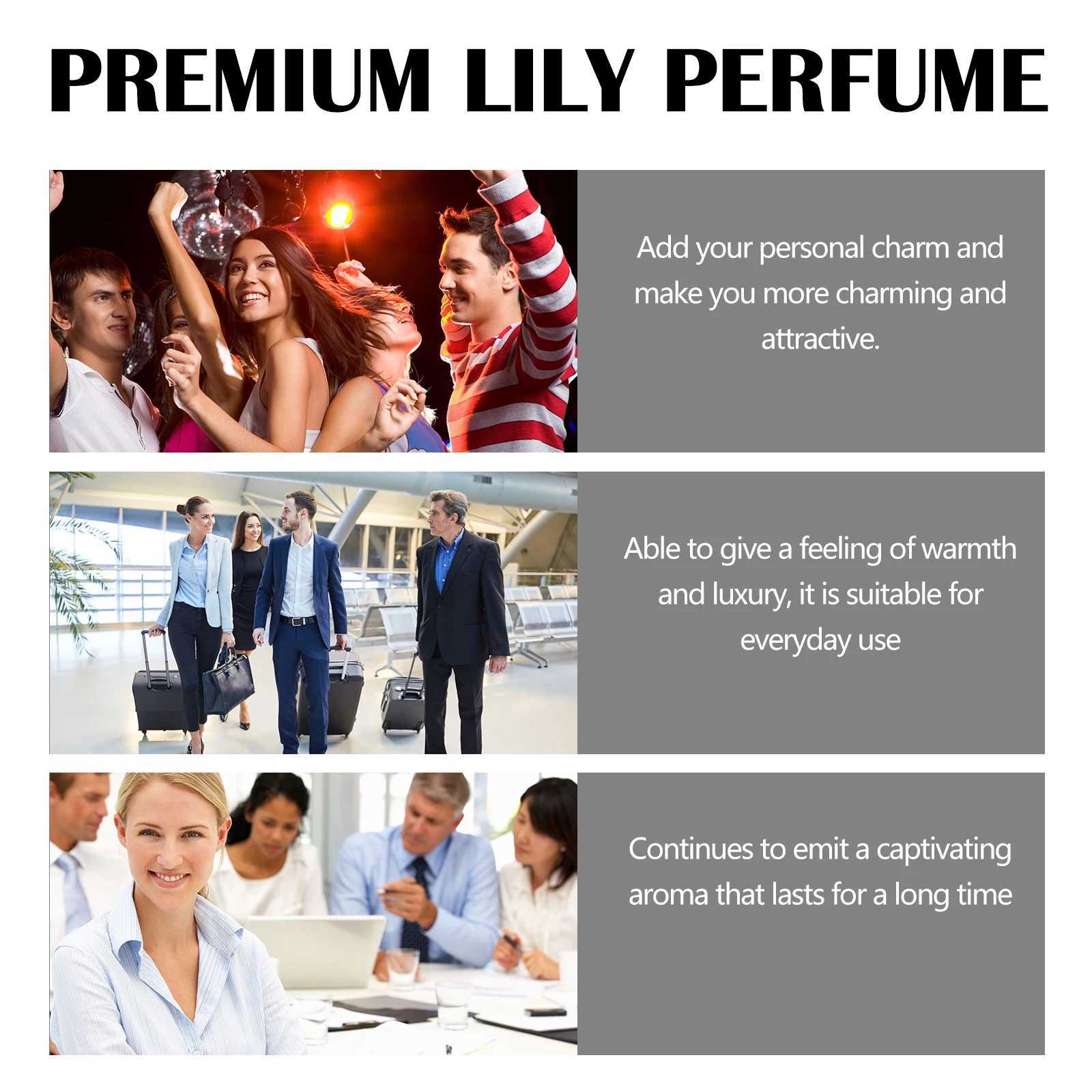 Roxelis 15ml Lily Perfume Roller Ball Floral Scent Lasting Fragrance Alcohol-Free Charm Dating Atmosphere Elegant Lily Perfume C251125