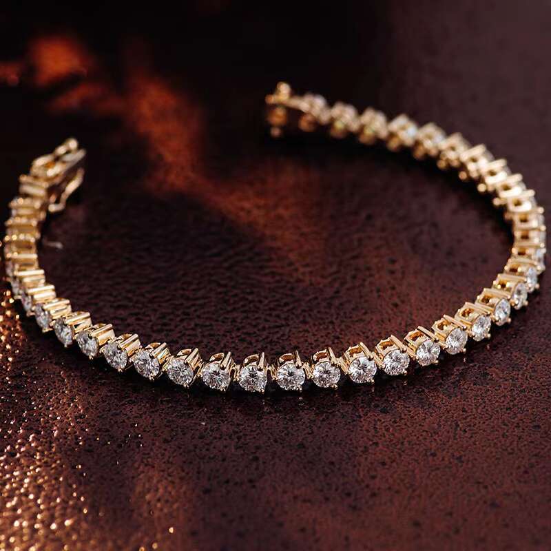 14k White Gold Lab Grown Diamond Tennis Bracelet Everyday Wear Anniversary Gift Fine Jewellery Customised Hip Hop Fashion Style