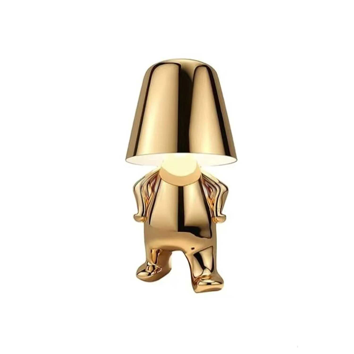 Bedside Touch Control Table LampGold Decor Thinker Statue LED Table Lamp Cordless Rechargeable Desk Lamp3-Levels Brightness RM251125