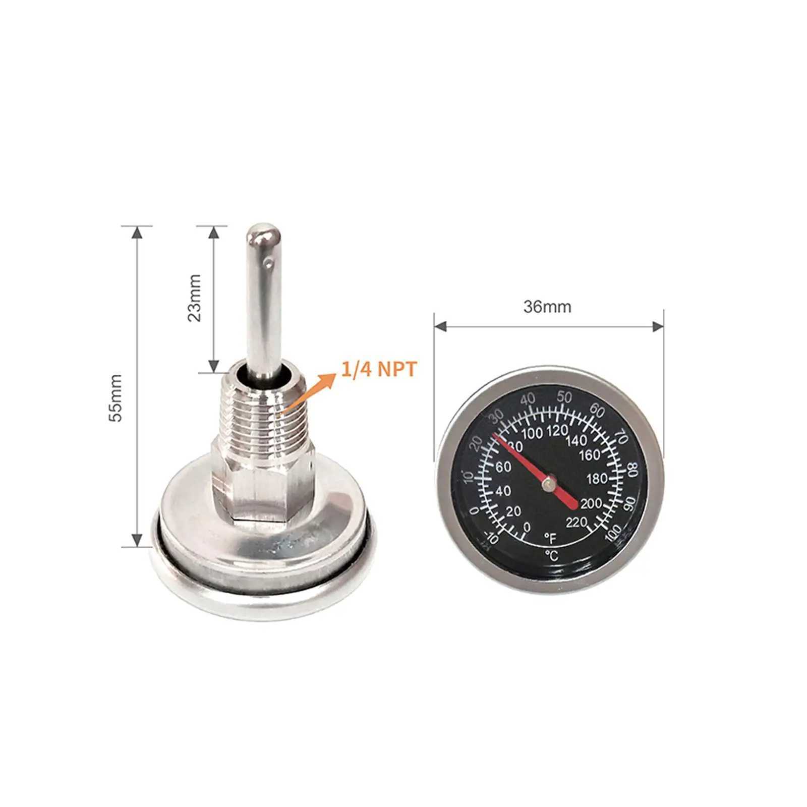 Kettle Thermometer Boiler Dial Thermometer Double Scale Durable Convenient Installation 1/4 NPT Fitting Stainless Steel C251125