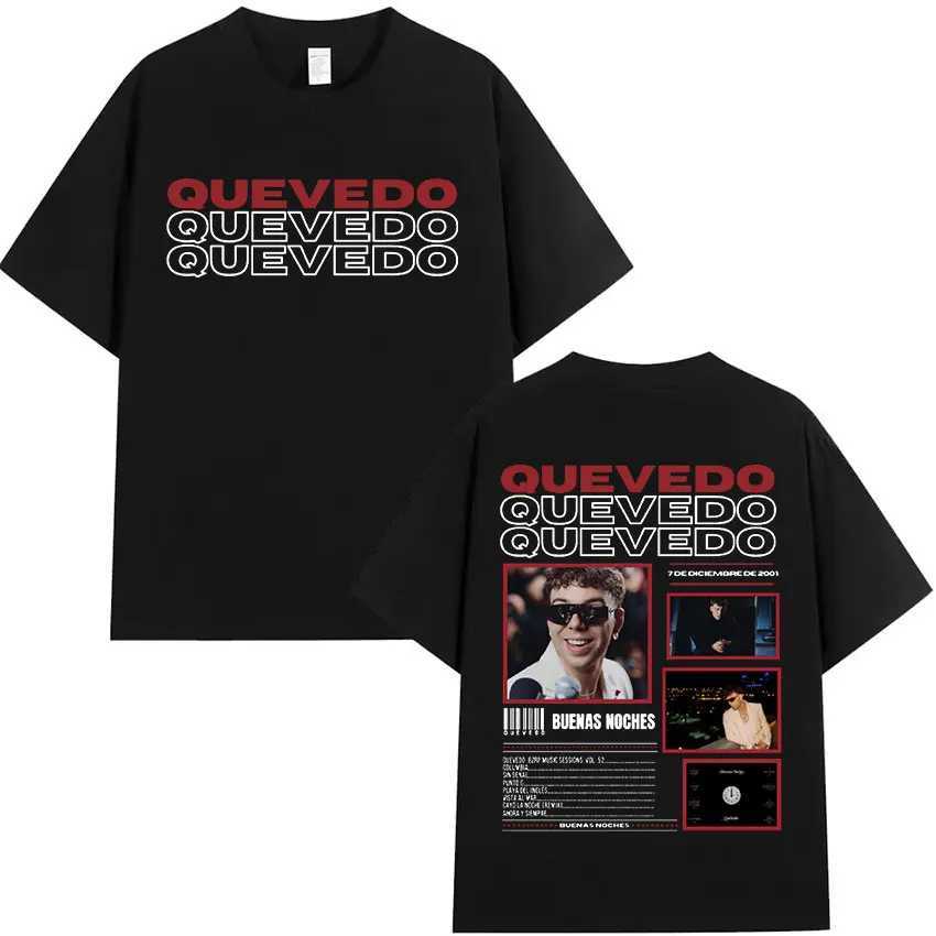 Rap singer QUEVEDO tour 2024 graphic T-shirt mens retro high-quality fashion T-shirt mens retro oversized cotton T-shirt streetwear W250425