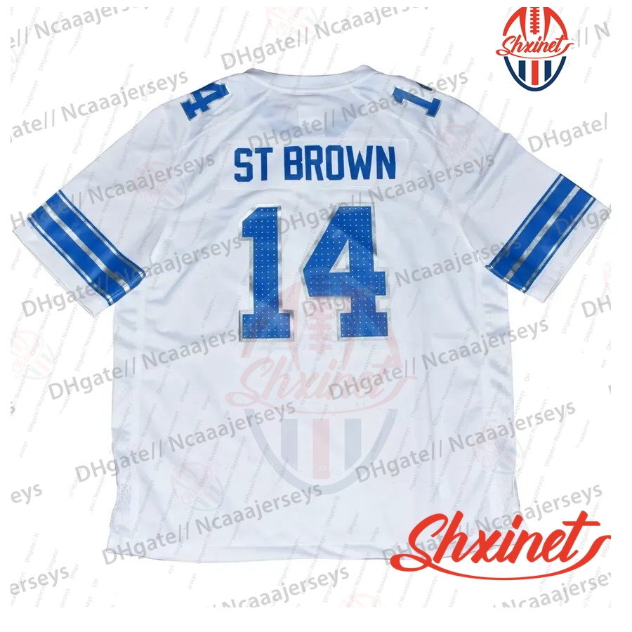 Mix Order 0 Gibbs 2025 Football Jersey 14 Amon-Ra St. Brown Jahmyr Jack Campbell Barry Sanders Jared Goff Jeff Okudah Johnson V-neck