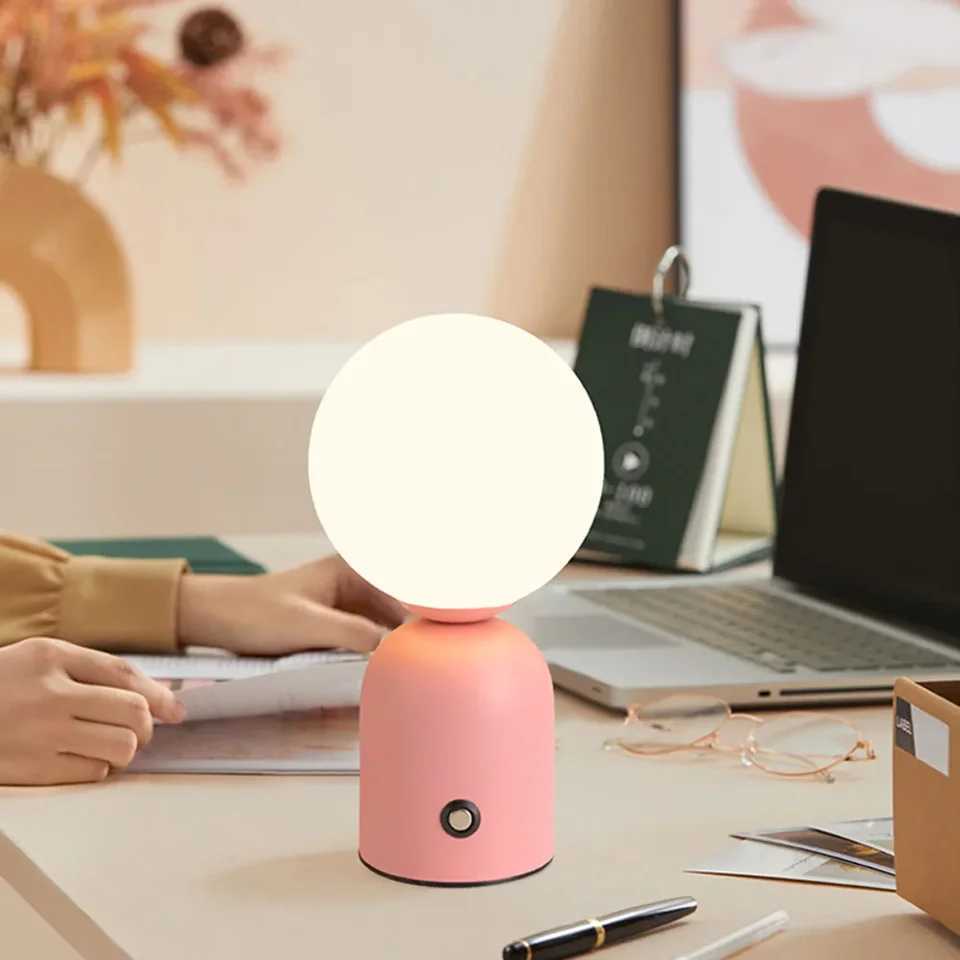 Nordic LED Table Lamp Rechargeable Touch Switch Stepless Dimming Night Light For Bedroom Bedside Desk Decoration Table Lights C251125