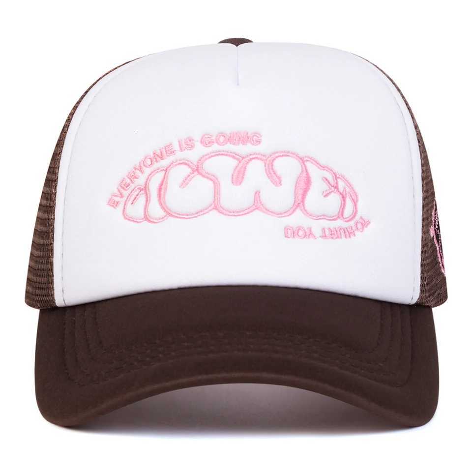 Unisex EVERYONE IS GOING Letter Embroidery Baseball Net Caps Spring Summer Outdoor Sunscreen Hat Adjustable Casual Trucker HatsT251125