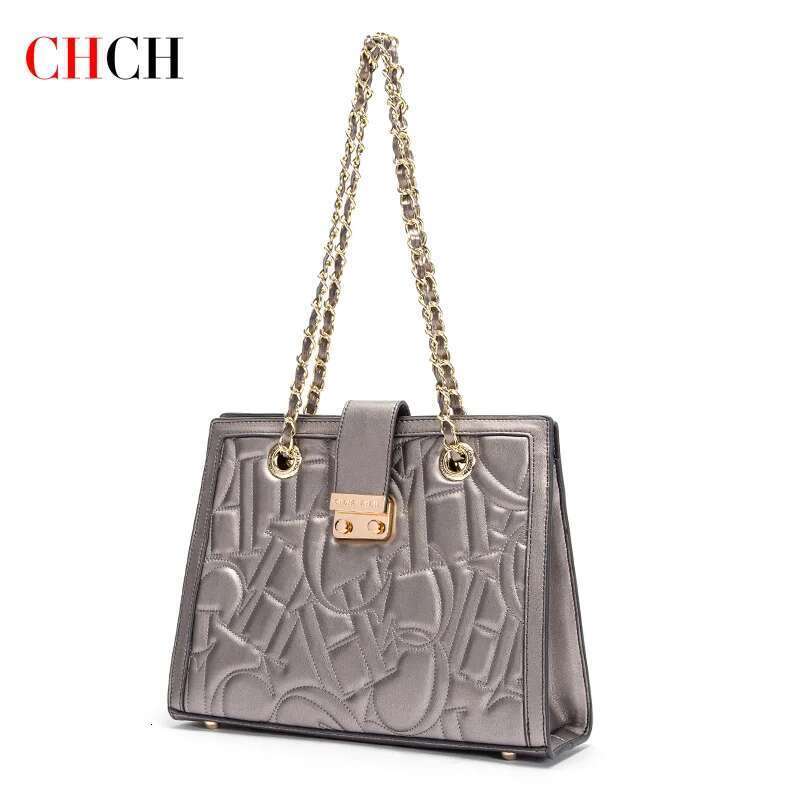 CHCH Women's Tote 2024 Magnetic Buckle Business Commuter Solid Color Large Capacity Versatile Chain Bag