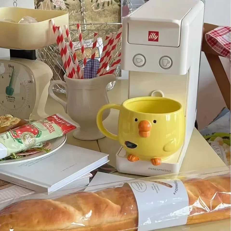 300ML Cute Mug Dudu Mouth Chicken Ceramic Mug Breakfast Juice Cup Household Milk Cup Cartoon Coffee Cup Birthday Gift 4 Cute Po Y251125