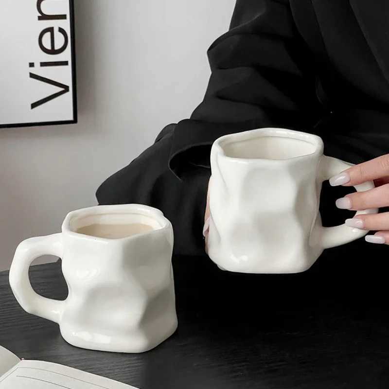 Simple personty ceramic drinking cup Office afternoon tea high-value milk coffee cup breakfast cup home decoration supplies Y251125