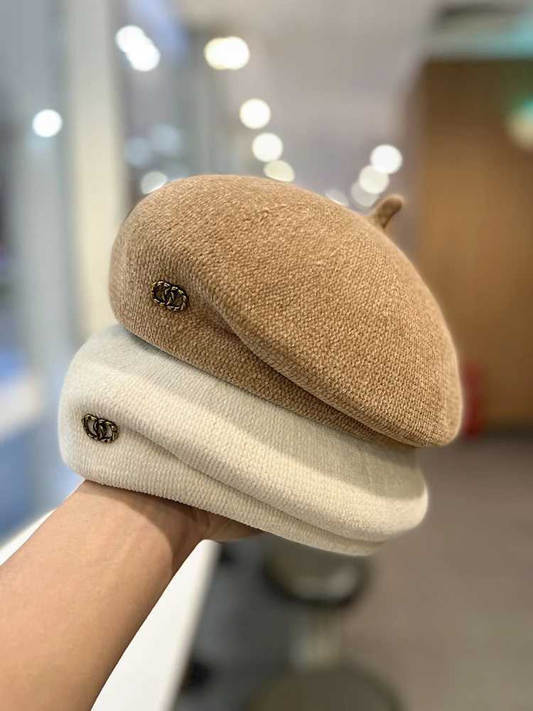 British Woolen Knitted Retro Beret Childrens Autumn And Winter Light Luxury Show Face Small Artist Hat Styling Bud Hat J251125