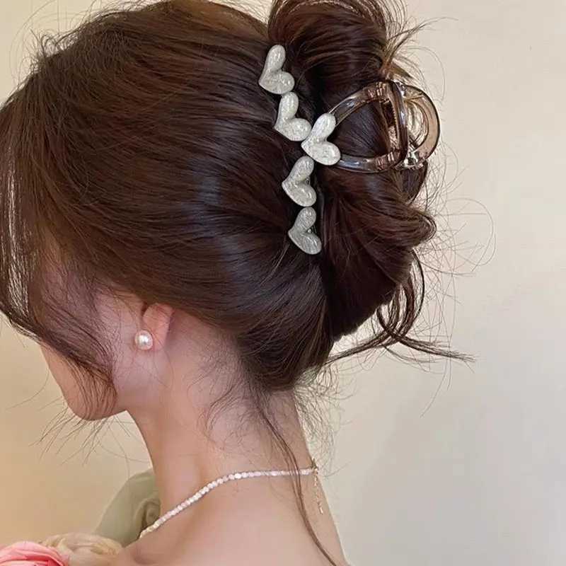 1 love grabbing clip suitable for womens new high-end and fresh Korean jelly color simple editing headband forest hair editingT250425