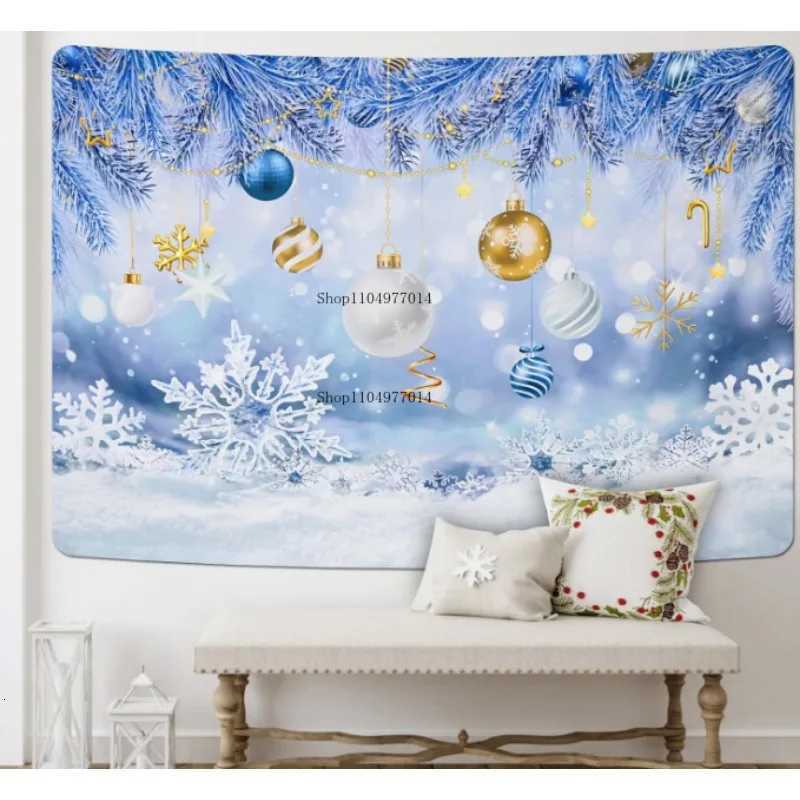 Christmas snowflake tapestry blue and white wall hanging suitable for room decorationM251125