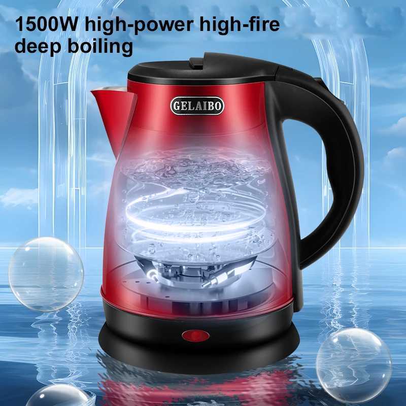 Blue glass electric kettle household exquisite quality high temperature resistant double-layer anti-scalding integrated kettl C251125