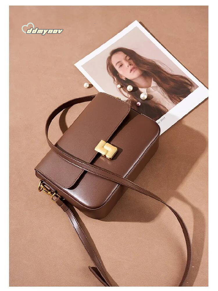 2025 genuine Leather Women Crossbody Design Small Square Cowhide Women's Commuter Shoulder Bag ladies gift ddmynov