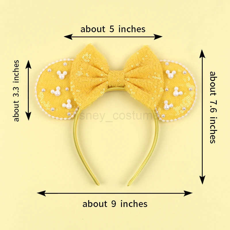 Disney New Trend Mouse Ear Headband Mickey 3.3 Velvet Girl Soft Bow Hair Halloween Party Travel DIY Hair Accessories X250425