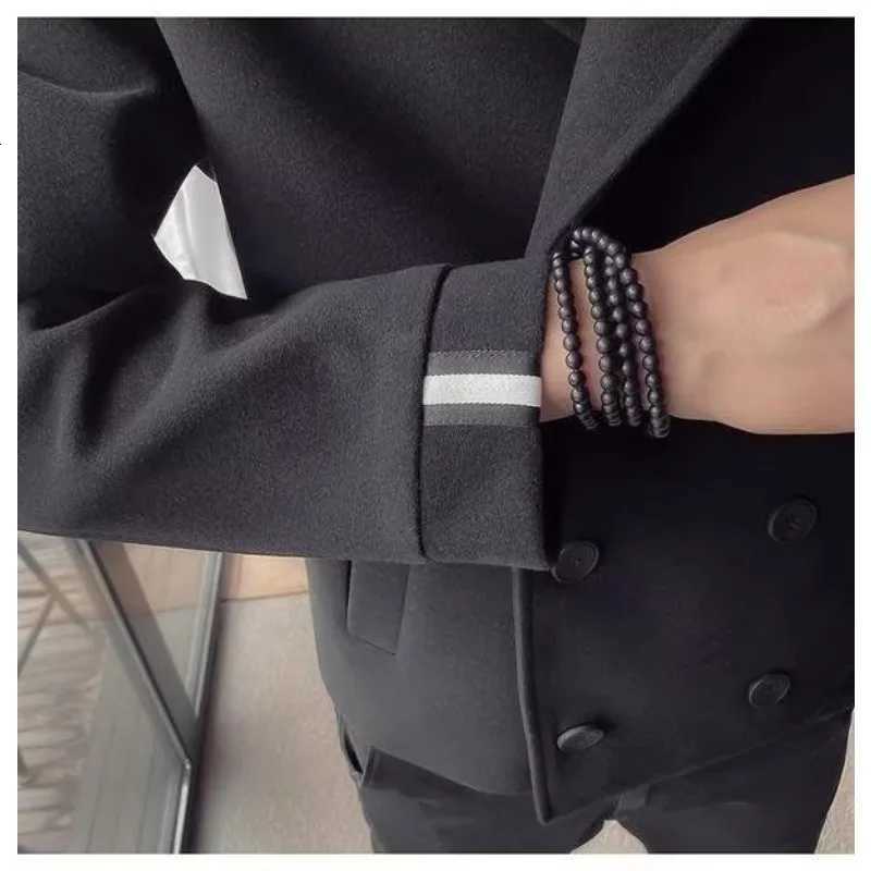 Autumn and Winter Mens Woolen New Style Spliced lapel Button Pocket Fashionable Solid Color Loose Casual Windbreaker JacketT251125