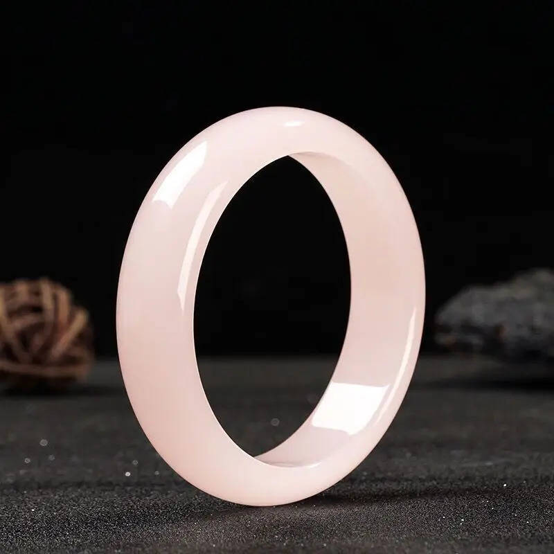 Pink Medium and Wide Jade Bracelet Womens Positive Circle Jade Bracelet 250424