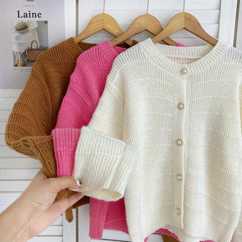 Polished Button Cardigan for Women Long Sleeve Single Breasted Knitted Sweater Jacket Fall Winter Elegant OutfitT251125
