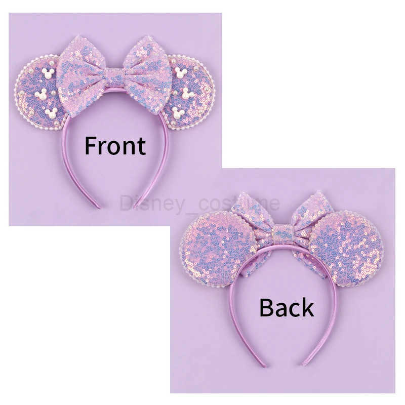 Disney New Trend Mouse Ear Headband Mickey 3.3 Velvet Girl Soft Bow Hair Halloween Party Travel DIY Hair Accessories X250425