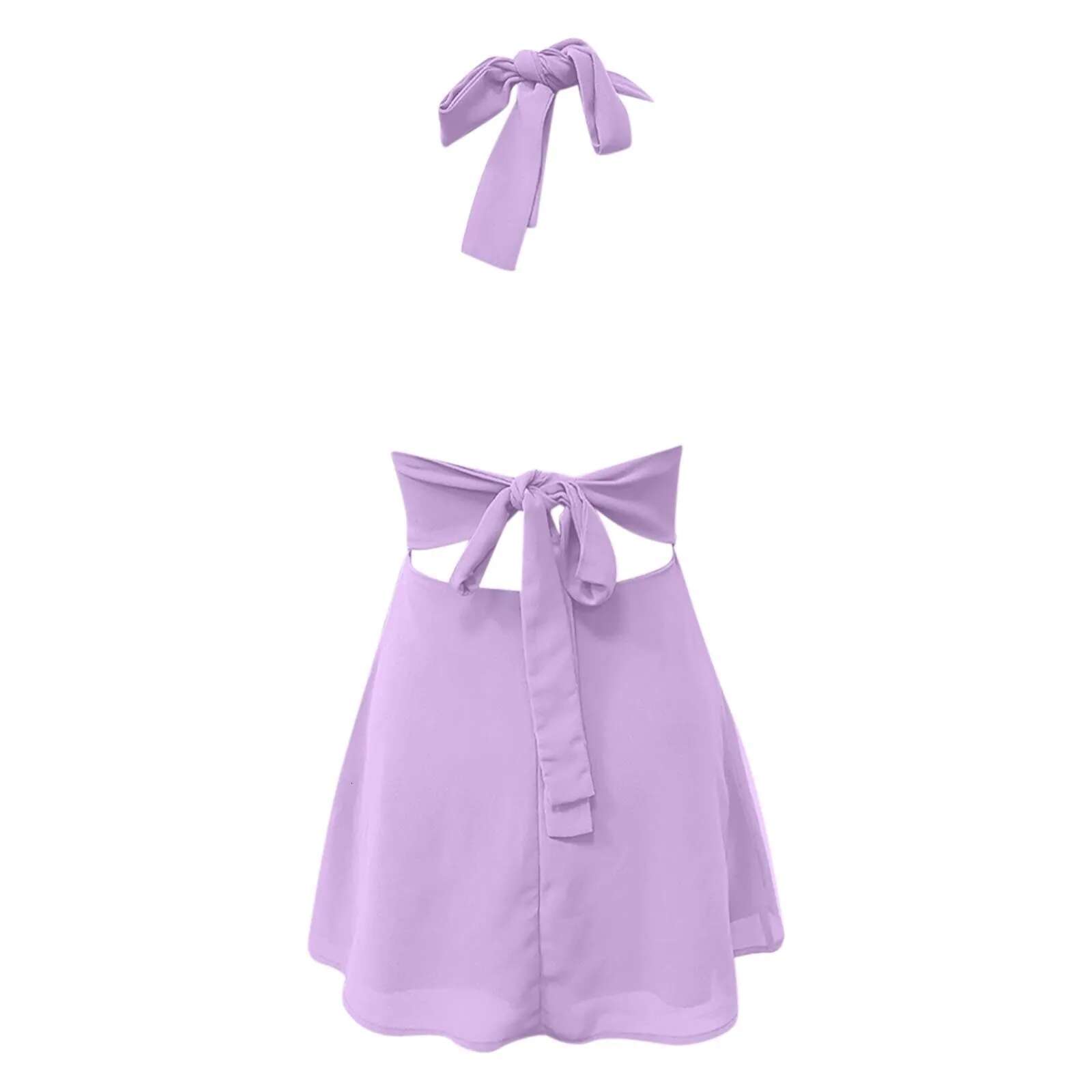 Dongdumaoyi Women S Chiffon Dress Summer Elegant Off Shoulder Halter Neck Mini Purple Backless Short Dresses Sexy Party Beach Vestidos