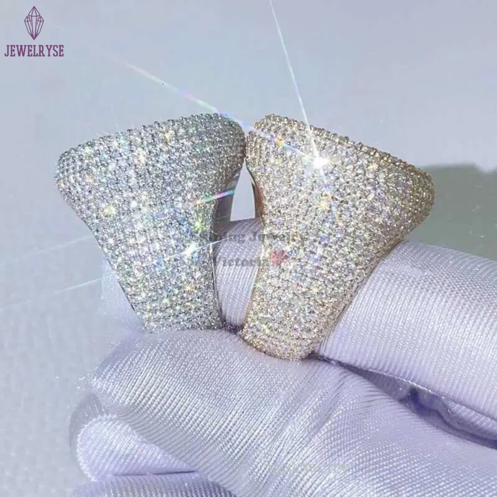 solid pass dia tester hip hop iced out men vvs moissanite rings sterg sier