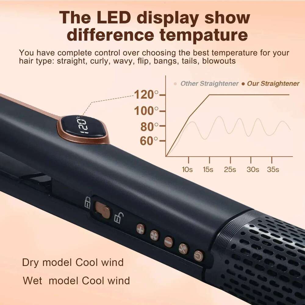 2in1 Multifunction Curling Hair Dryer 106000 rpm Negative Ion Portable Wet & Dry Straightener