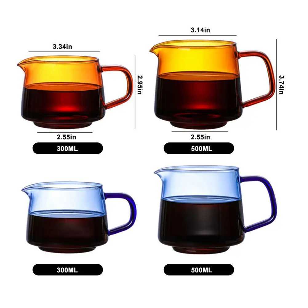300/550ml Colour Clear Glass Measuring Cup With Handle Milk Jug Cafe Creamer Cup Juice Tea Coffee Cup Milk Frother Latte Pitcher Y251125
