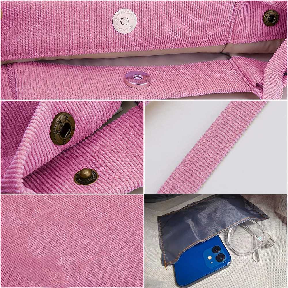 Fashion Corduroy Womens Shoulder Bag Outdoor Party Handbag Reusable Small and Large Girls Shopping Bag Soft Eco Organizer Handbag 2023 W250421
