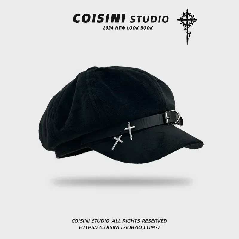 Custom Women Harajuku Gothic Lolita Beret hat Cap Y2K Girl bow Punk handmake decorative Sun hats J251125