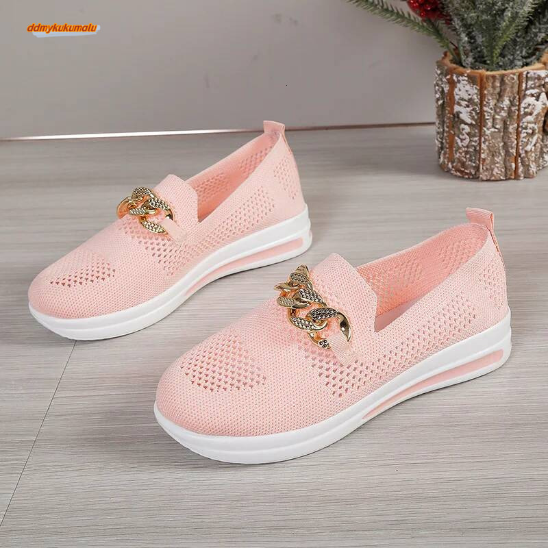 BreathableKnitLoafers for Women Plus Size 43LightweightSoftSoleFlats Woman 2024Autumn Anti-Slip Casual Shoes Ladies ddmykukumalu