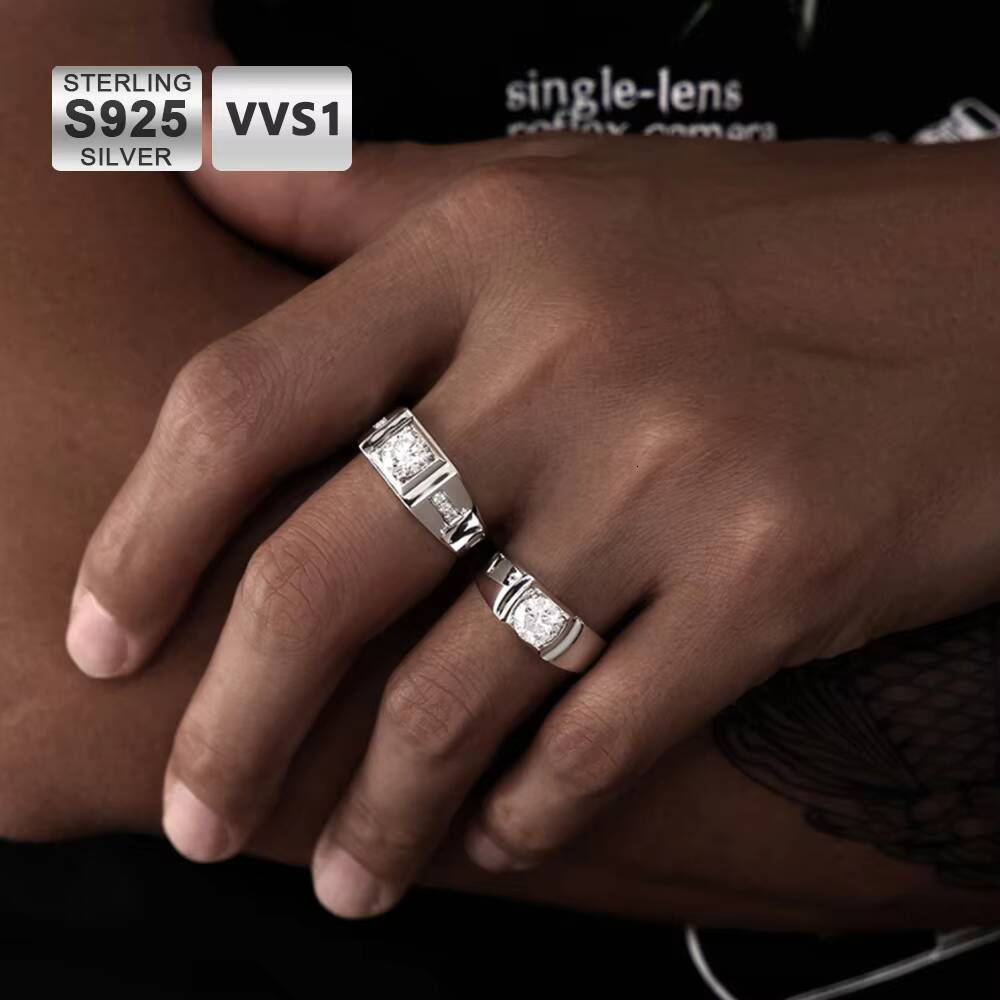 Wholesales Hip Hop Jewelry Custom Championship Rapper Rings 925 Sterling Silver VVS1 Diamond Moissanite Rings for Men
