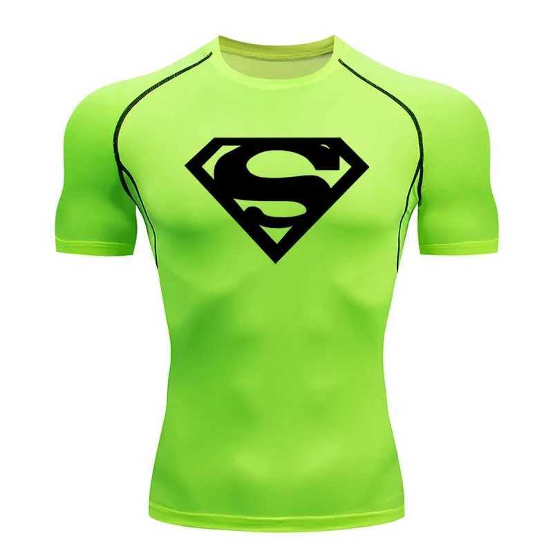 Mens running T-shirt compression sports shirt ultra-thin fast drying breathable jogging sports short sleeved summer casual top W250425