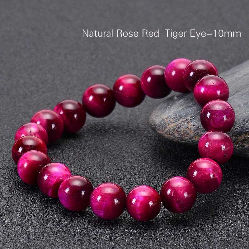 6-12mm Natural Stone Beads Bracelet Charm Pink Red Tiger Eye Stone Bracelets for Women Men Elastic Rope Bangle Yoga Jewelry Gift J251125