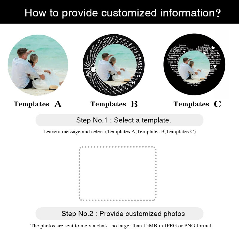 Stainless Steel Custom Po Bracelet for Couples Personalized Picture Projection Bracelets Circle Po Bracelets for Women 250430