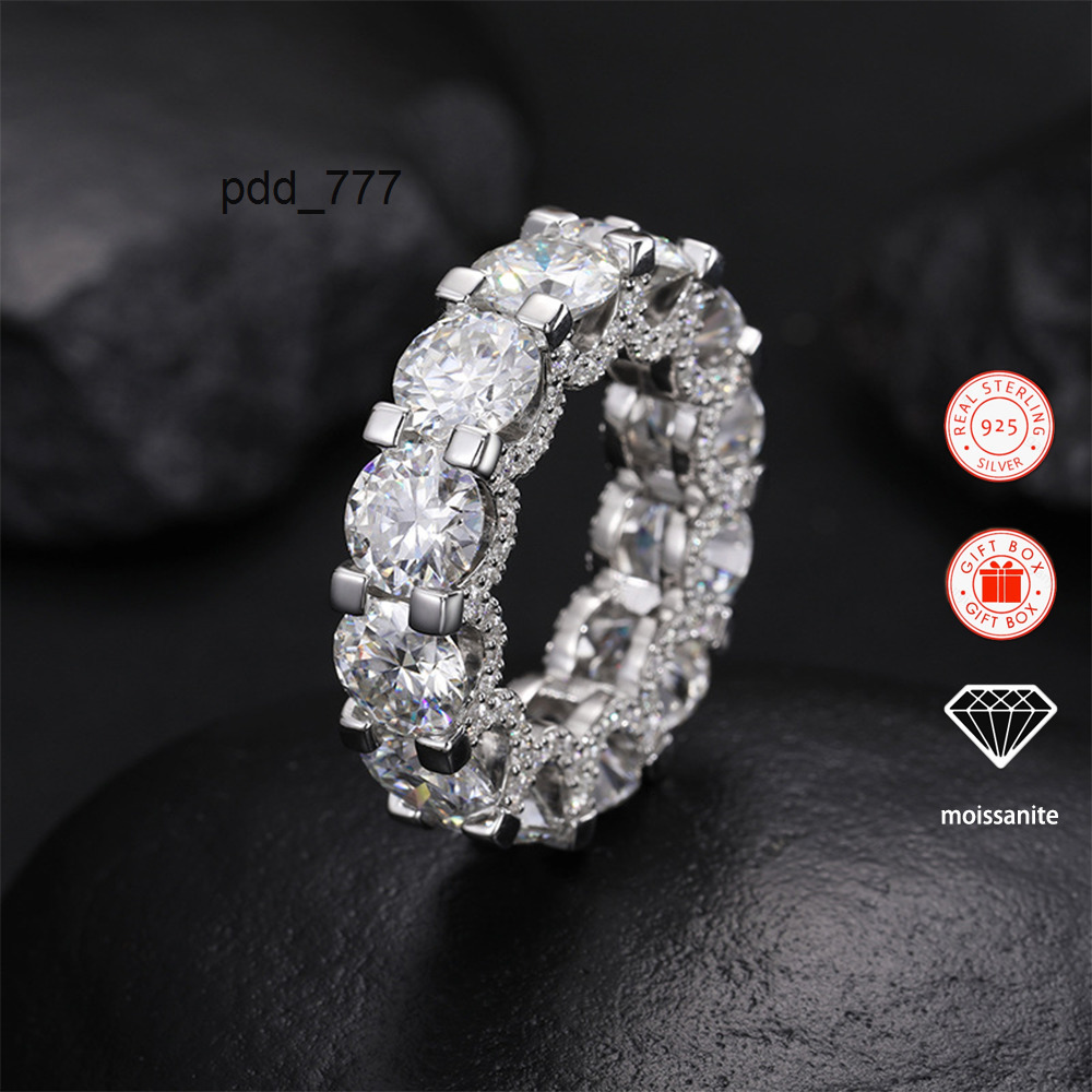 Moissanite Ring for Men S925 Sterling Silver Ring Hiphop Style Rings moissanite
