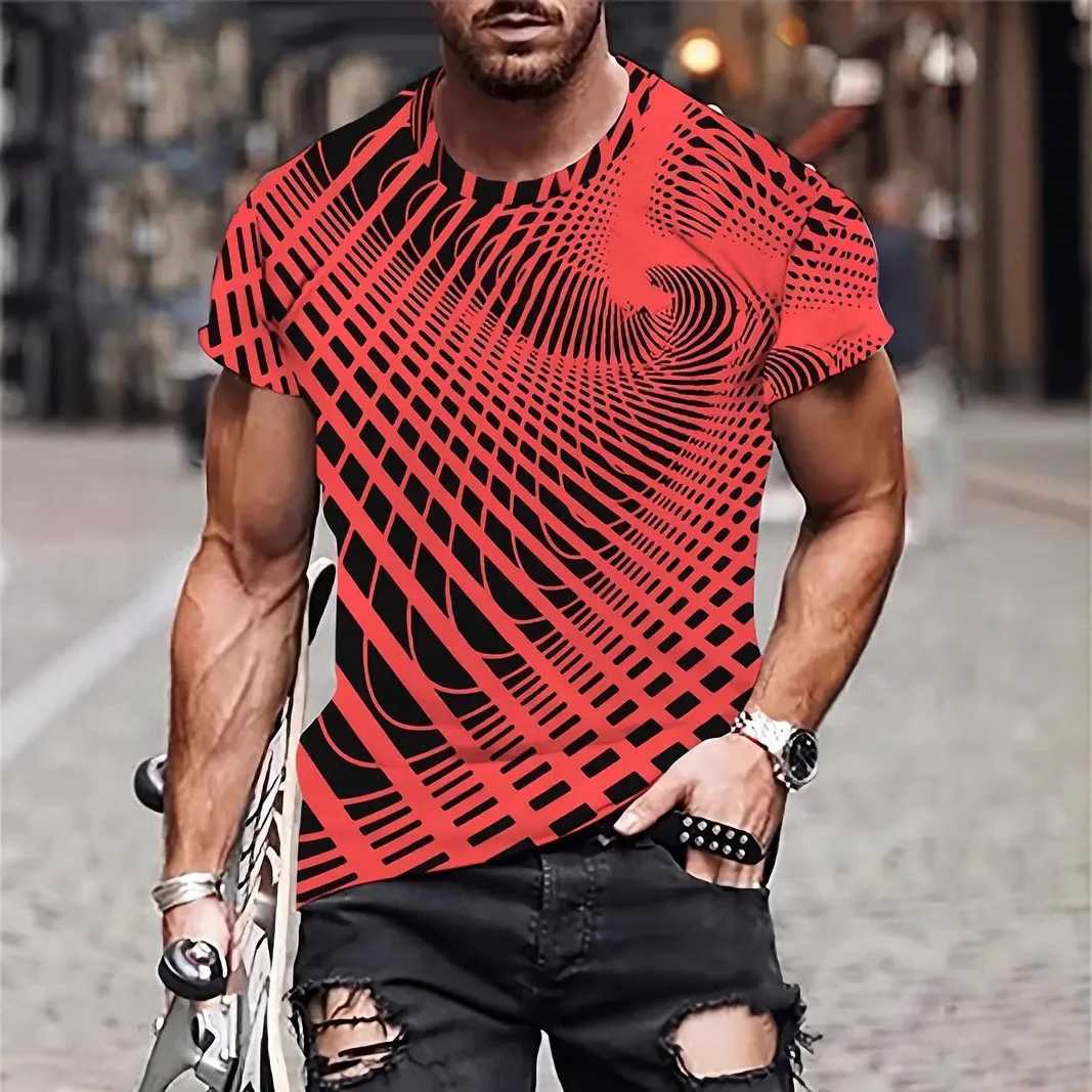 2025 Summer Mens Fashion Digital Printing 3D T-shirt Fast Drying Fitness Training Clothing Running Short Sleeve Trend T-shirt W250425